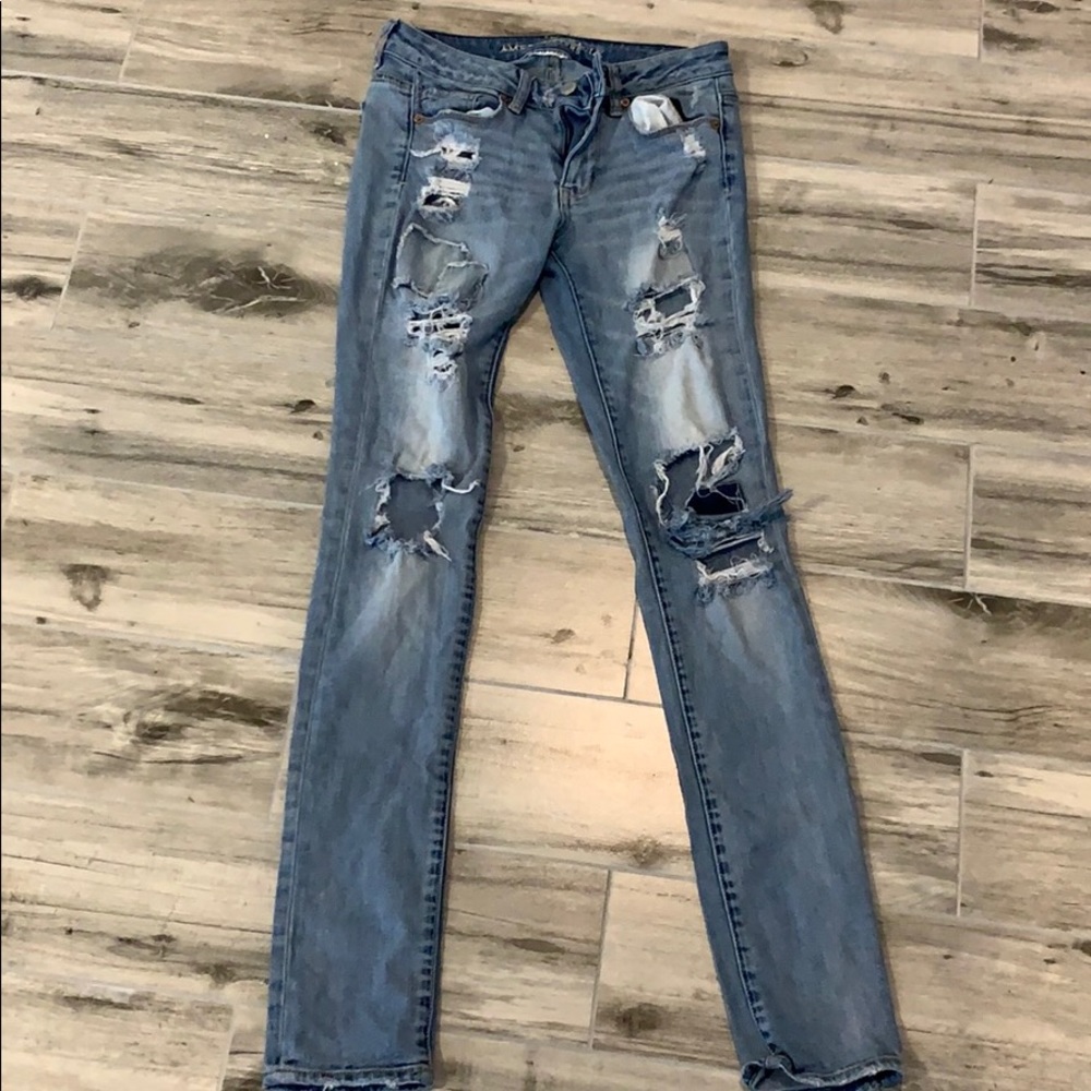 American Eagle ripped skinny jeans